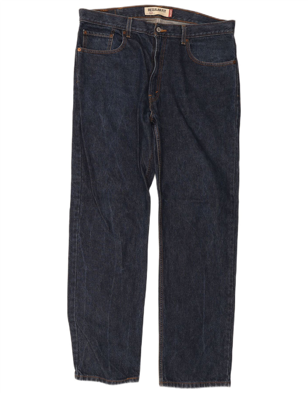 Levi's Herren 505 Regular Fit Straight Jeans W38 L34 Marineblaue Baumwolle