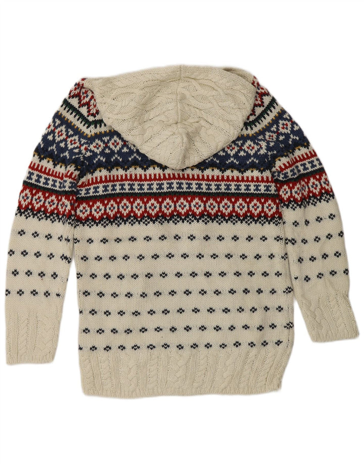 RALPH LAUREN Kapuzenpullover für Mädchen, 15–16 Jahre, XL, weiße Fair-Isle-Baumwolle