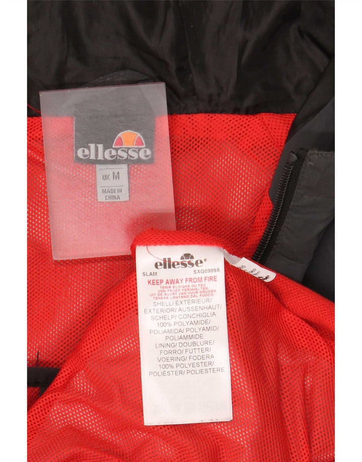 Ellesse Herren-Regenjacke mit Kapuze, UK 38, mittelgraues Polyamid