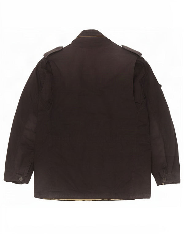 Gap Herren-Militärjacke mit Kapuze, UK 42, XL, schwarze Baumwolle