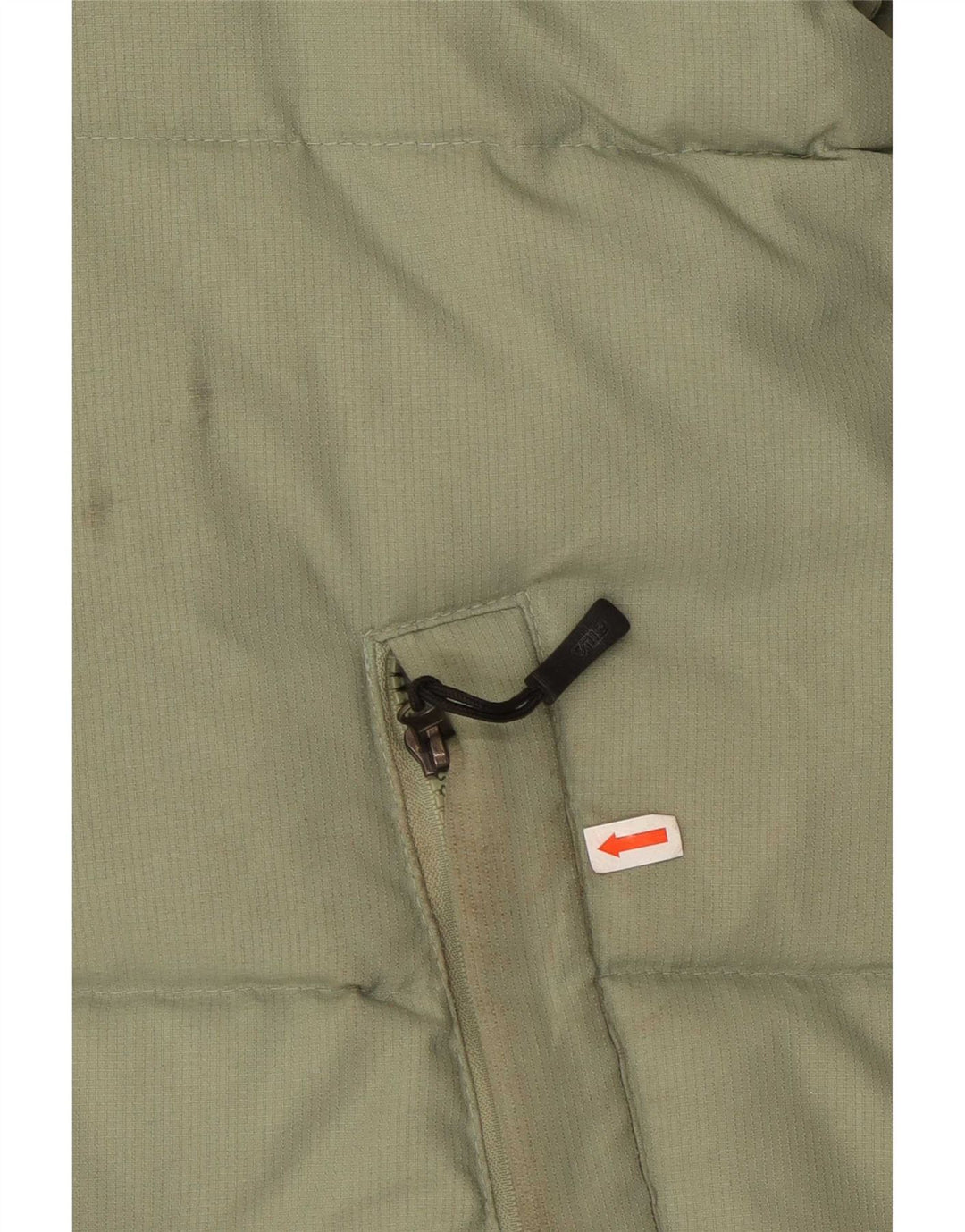 Fila Wattierte Herrenjacke mit Kapuze, UK 40, groß, grünes Farbblock-Polyester