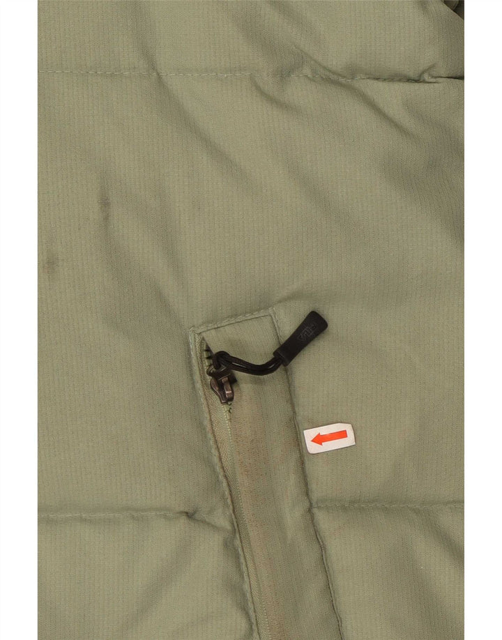 Fila Wattierte Herrenjacke mit Kapuze, UK 40, groß, grünes Farbblock-Polyester