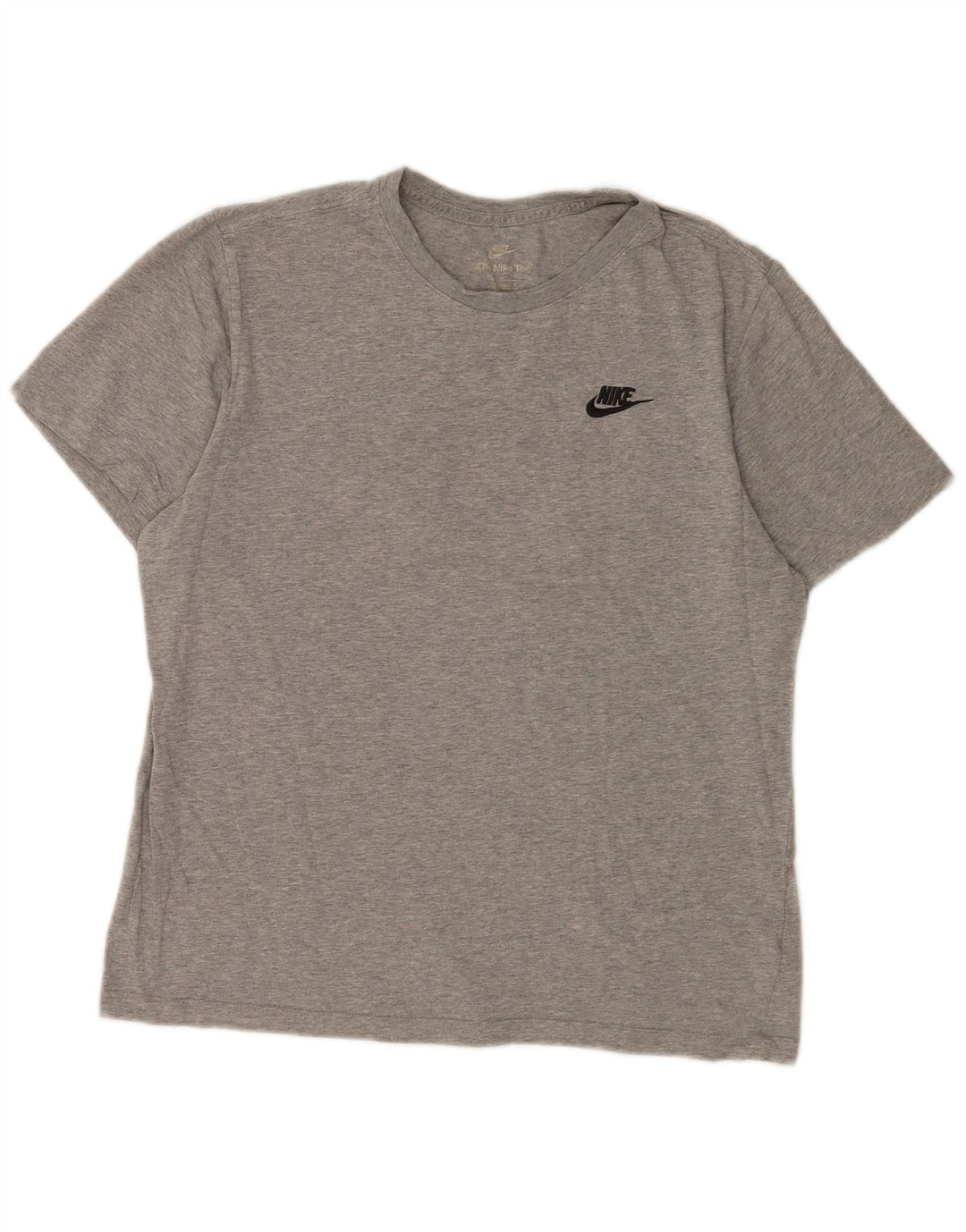 Nike Herren-T-Shirt-Oberteil aus mittelgrau gefleckter Baumwolle
