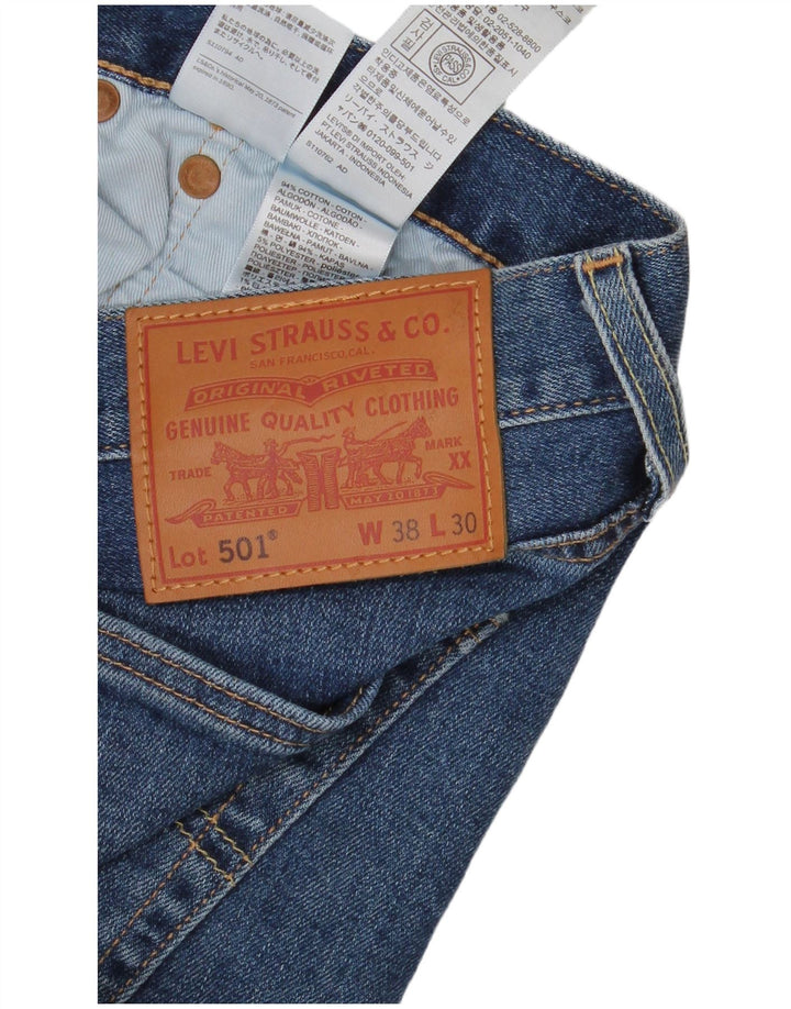 Levi's Herren 501 verkürzte gerade Jeans W38 L25 blaue Baumwolle