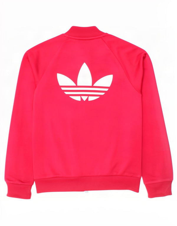 Adidas Mädchen-Trainingsanzugoberteil mit Grafik, 7–8 Jahre, Rosa, Farbblock