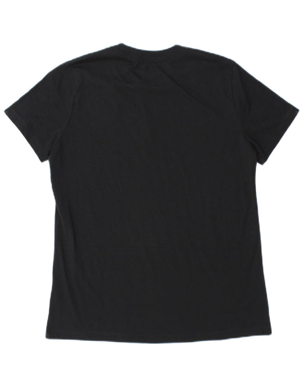 Nike Damen Graphic T-Shirt Top UK 12 Medium Schwarz