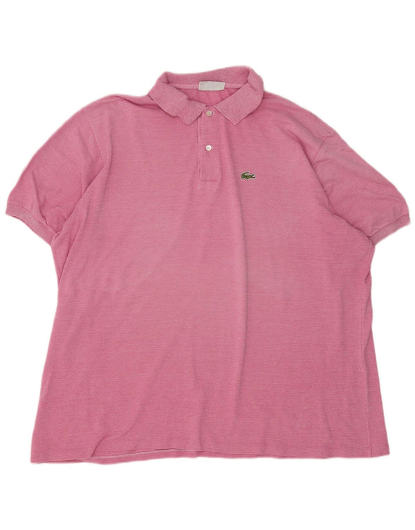 Lacoste Herren-Poloshirt, Größe 8 3XL, rosa gefleckte Baumwolle