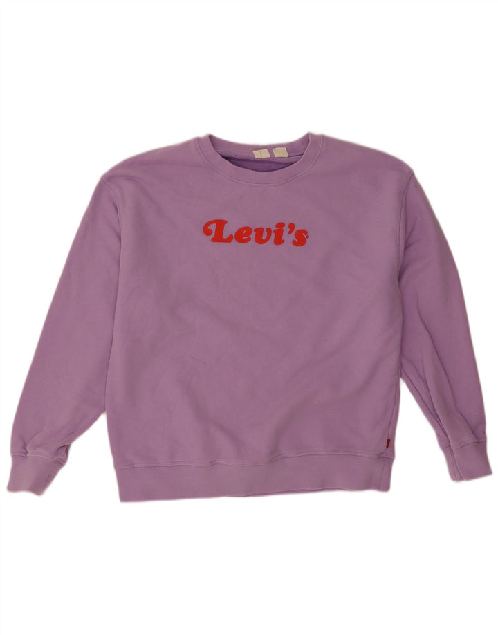 Levi's Damen-Sweatshirt mit übergroßem Grafikmotiv, Gr. 16, Größe L, Lila, Baumwolle