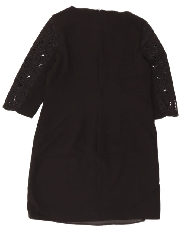 Hobbs Damen-Etuikleid mit 3/4-Ärmeln, Gr. 44, Größe L, Schwarz, Blumenmuster, Polyester