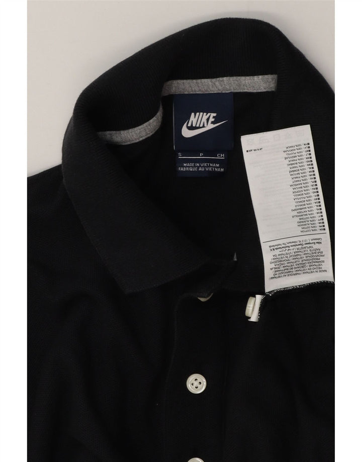 Nike Herren-Poloshirt mit Grafik, Größe S, schwarze Baumwolle
