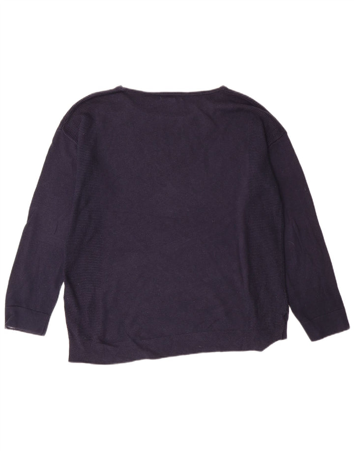 WHITE STUFF Damen-Pullover mit U-Boot-Ausschnitt, Gr. 10, Marineblau