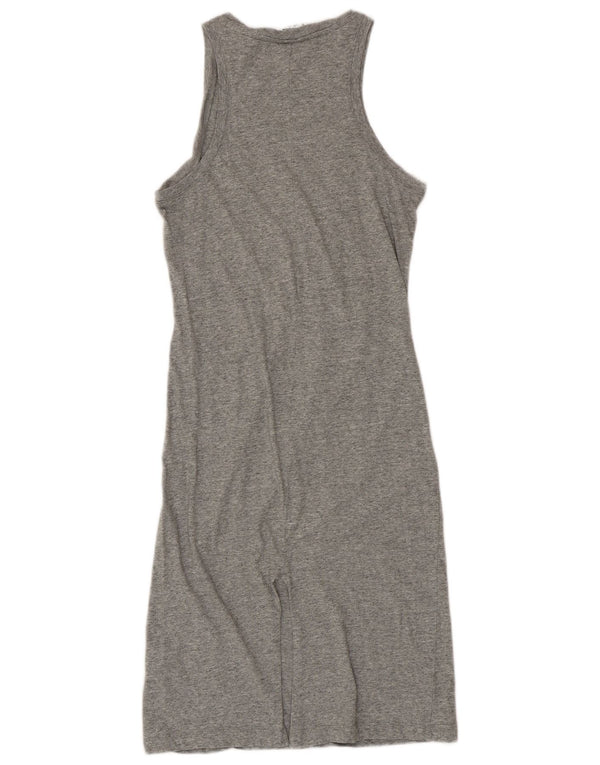 Champion Damen Ärmelloses T-Shirt-Kleid mit Grafik, UK 12, Mittelgrau meliert