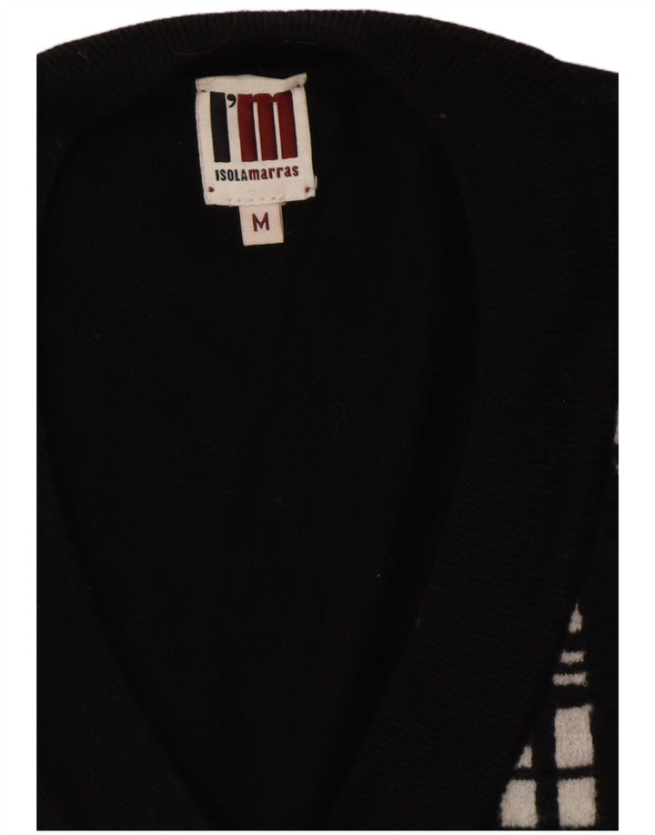 I'M ISOLA MARRAS Damen Longline Vest Tank Top UK 14 Medium Schwarz gestreift