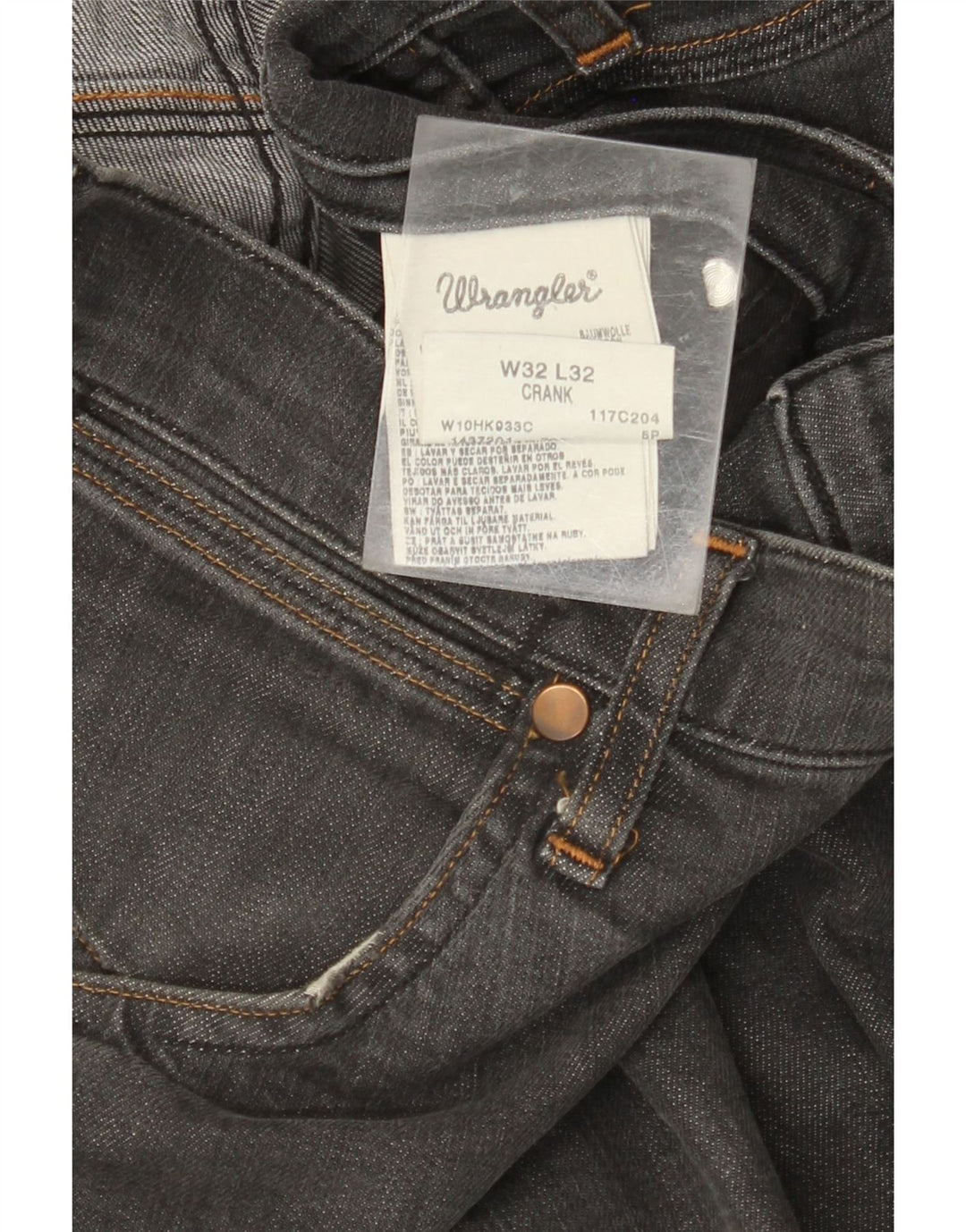 WRANGLER Herren-Crank-Straight-Jeans, W32, L32, graue Baumwolle