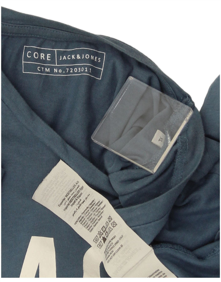 JACK & JONES Herren Grafik T-Shirt Top XL Blau Baumwolle