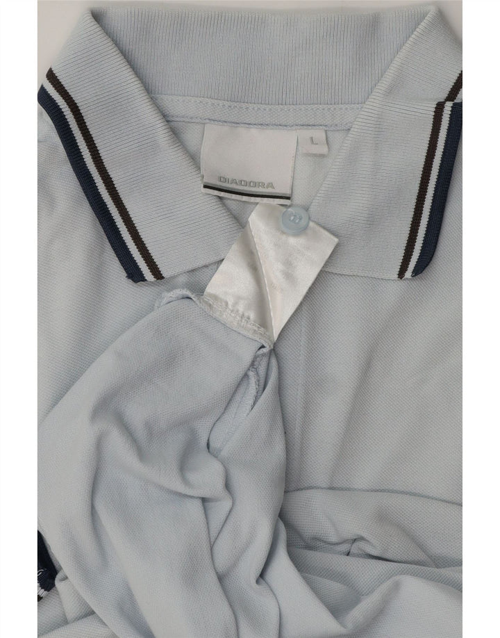 Diadora Herren-Poloshirt, große blaue Baumwolle