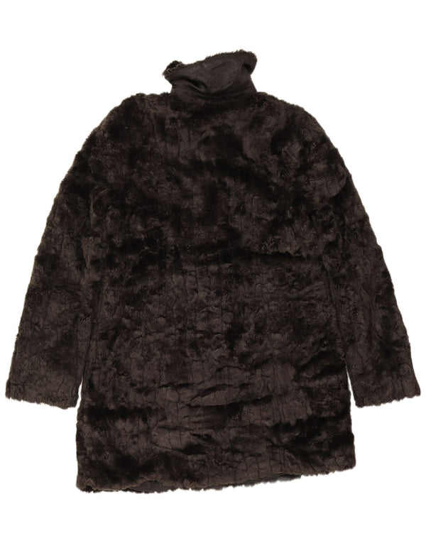 Phase Eight Damen Kunstpelzmantel UK 10 Small Schwarz Acryl