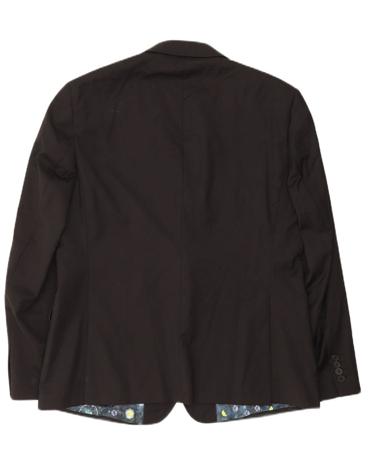 Ted Baker Herren-Blazer mit 2 Knöpfen, US 46, 3XL, schwarze Wolle