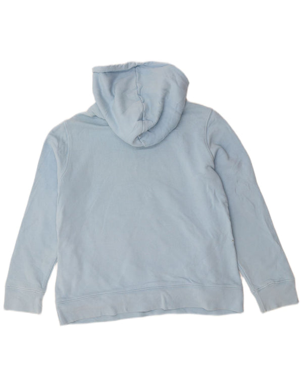 Adidas Damen Graphic Hoodie Pullover UK 14 Große blaue Baumwolle