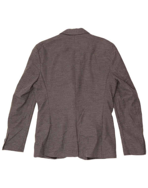 Zara Mens 2 Button Blazer Jacket UK 40 Large Grey Polyester