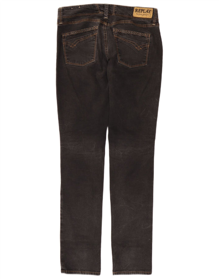 Replay Damen Slim Jeans W29 L34 Graue Baumwolle