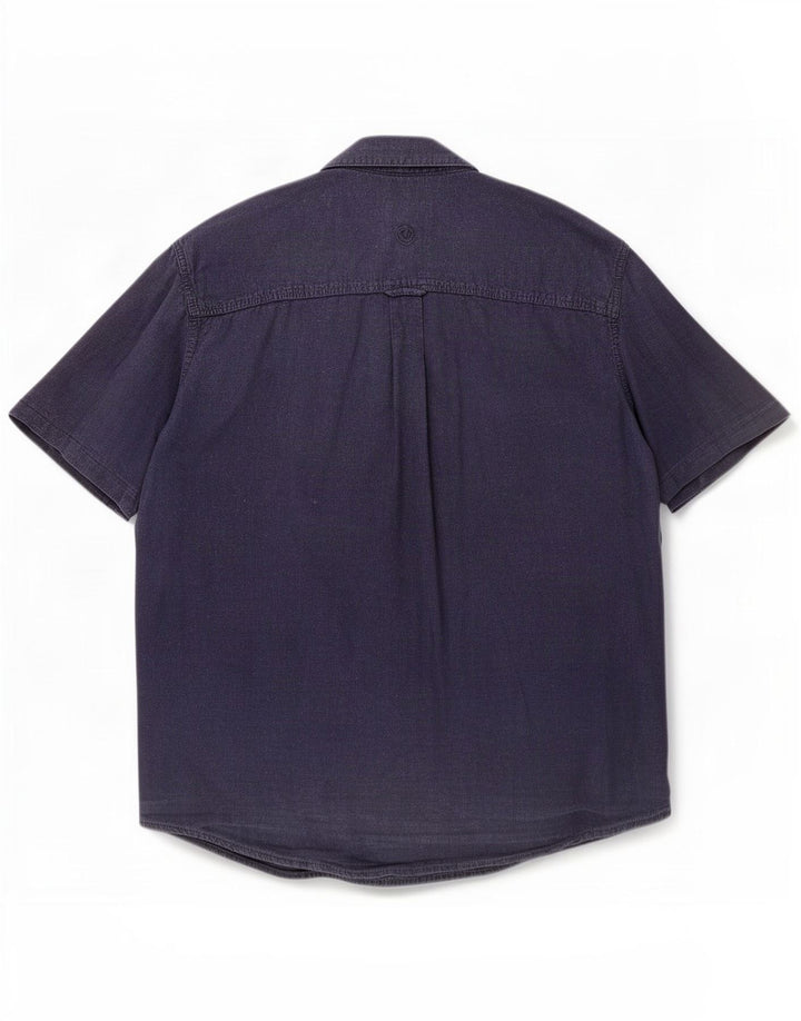 Fat Face Herren-Hemd, kurzärmelig, reguläre Passform, XL, Marineblau, Leinen