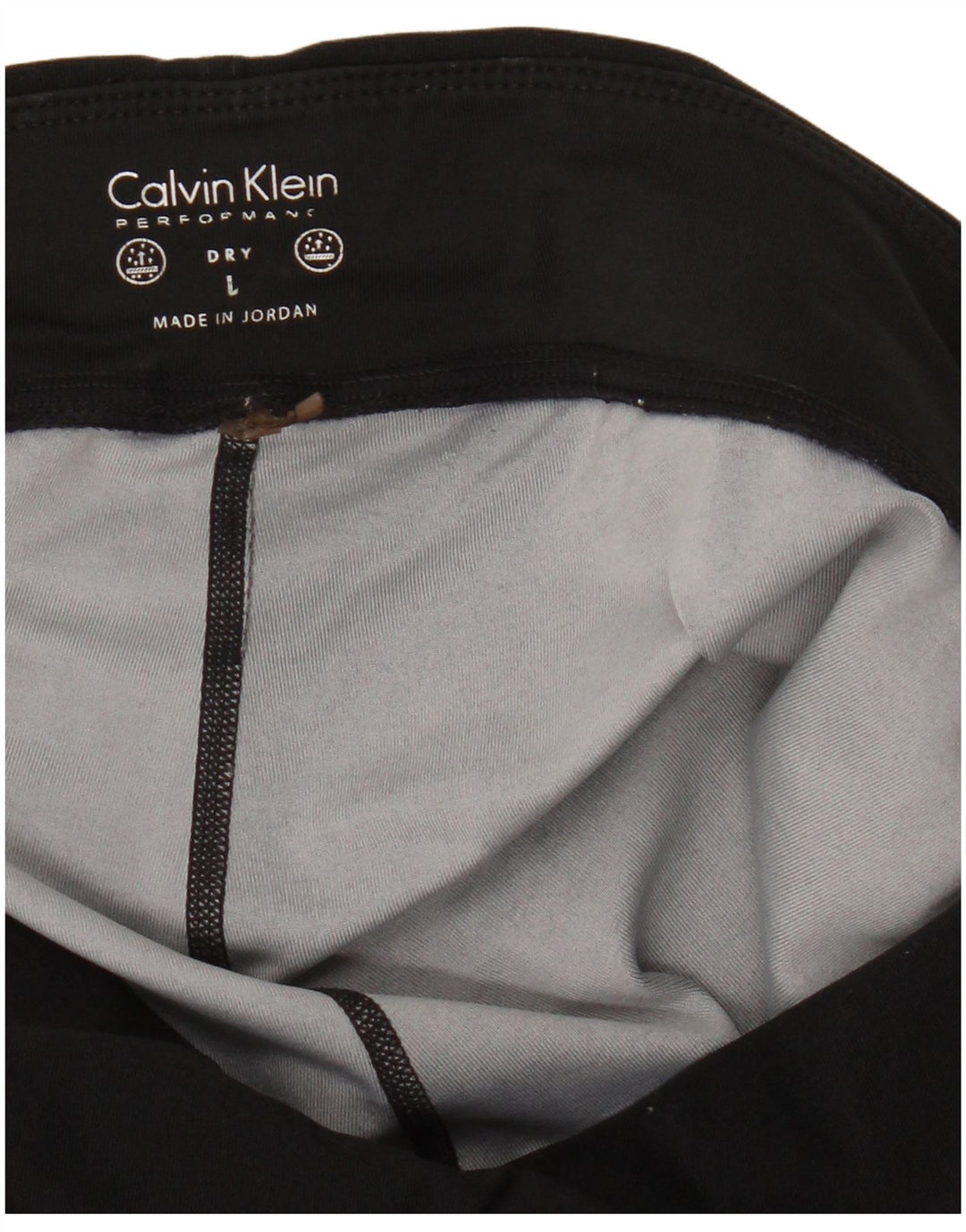 Calvin Klein Damen Leggings UK 14 Large Schwarz Geometrisch