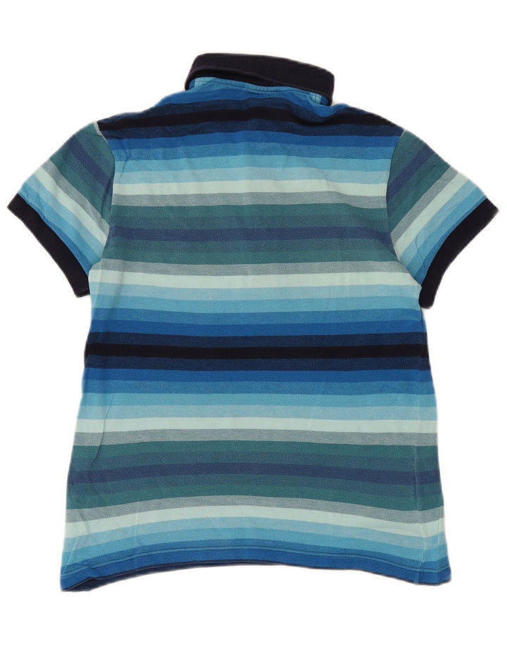 Lacoste Herren-Poloshirt, Größe 3, klein, blau gestreift, Baumwolle