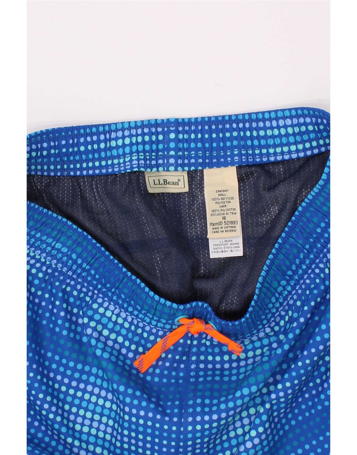L.L.Bean Badeshorts für Jungen, 15–16 Jahre, blau gepunktetes Polyester