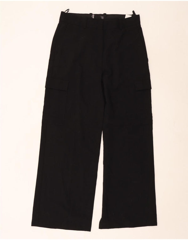 Marks & Spencer Damen Gerade Cargohose UK 12 Medium W30 L30 Schwarz