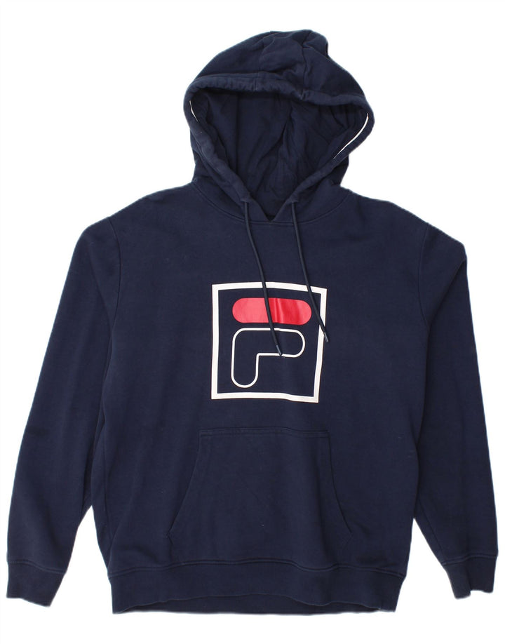 Fila Herren-Kapuzenpullover mit Grafik, mittelmarineblaue Baumwolle