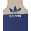 Adidas Herren Grafik-Trägershirt, mittelweiße Colourblock-Baumwolle