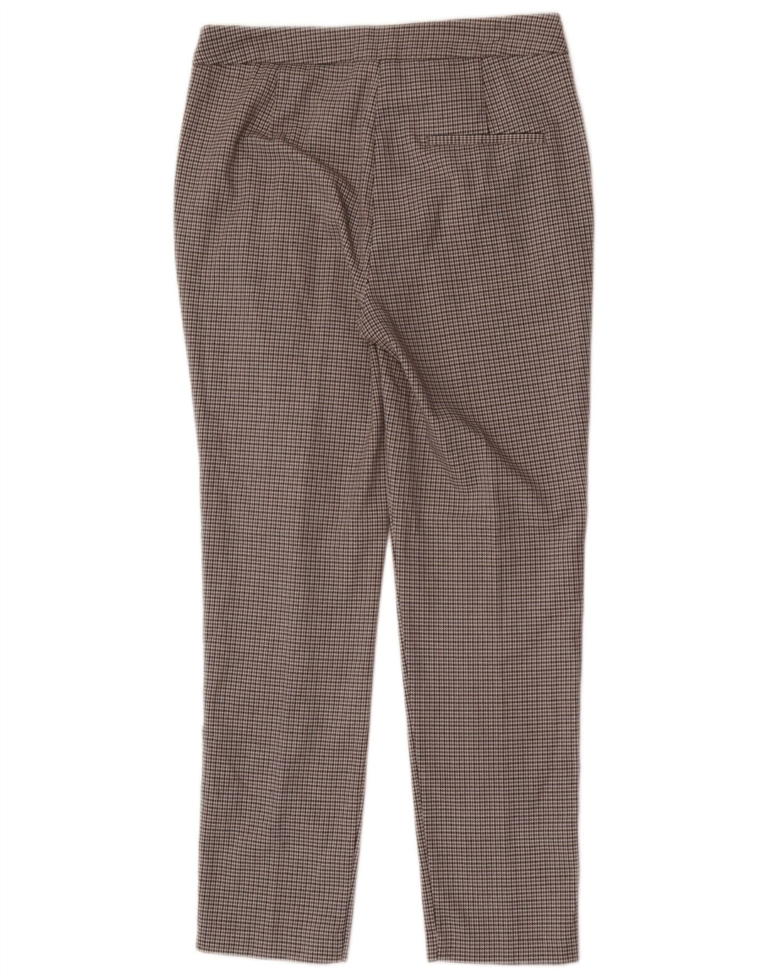 Zara Slim Chino-Hose für Damen, mittelgroß, W28, L27, graues Hahnentritt-Polyester
