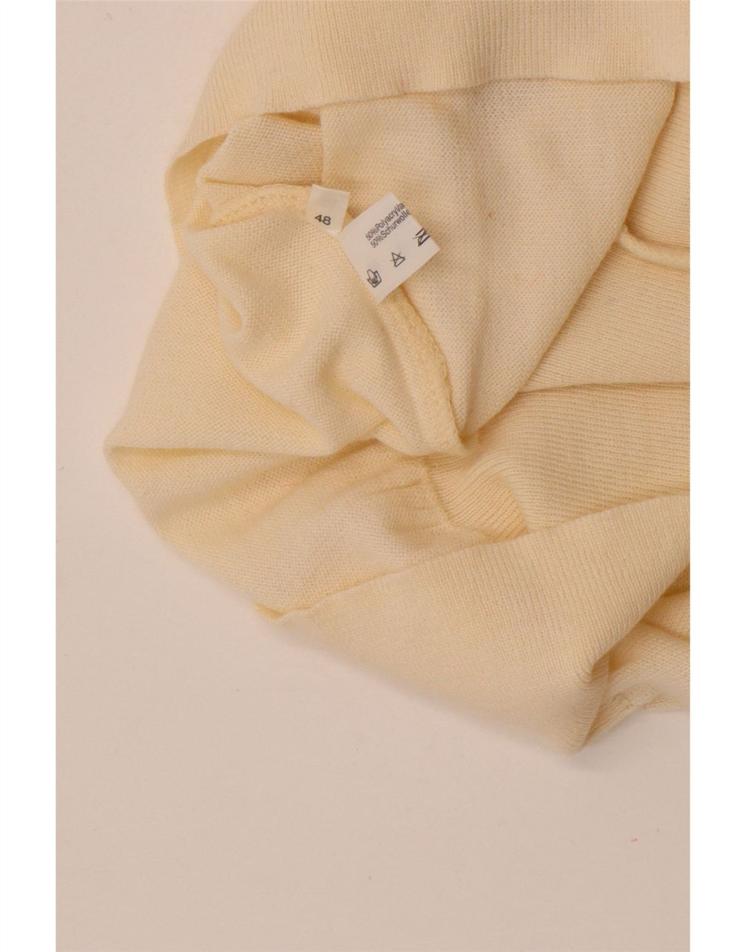 Vintage Herren Rollkragenpullover IT 48 Medium Off White Polyacryl