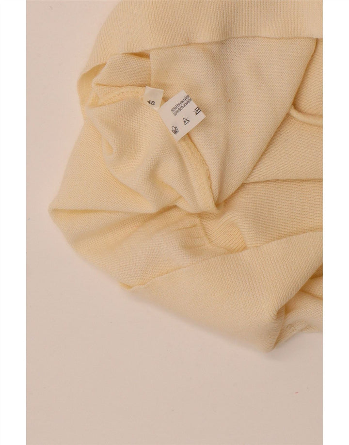 Vintage Herren Rollkragenpullover IT 48 Medium Off White Polyacryl