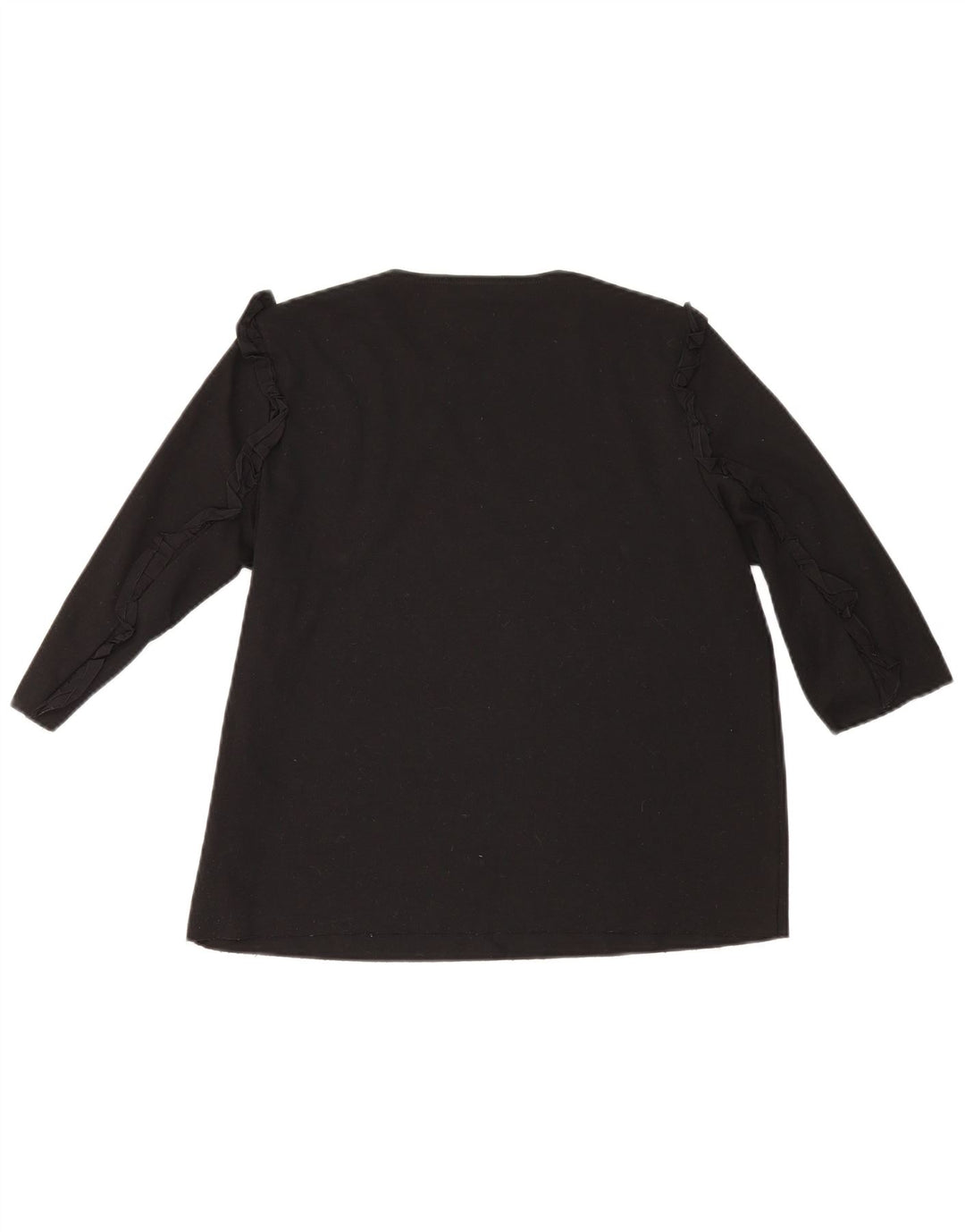 Zara Damen-Top, 3/4-Ärmel, UK-Größe 16, Größe L, Schwarz, Baumwolle