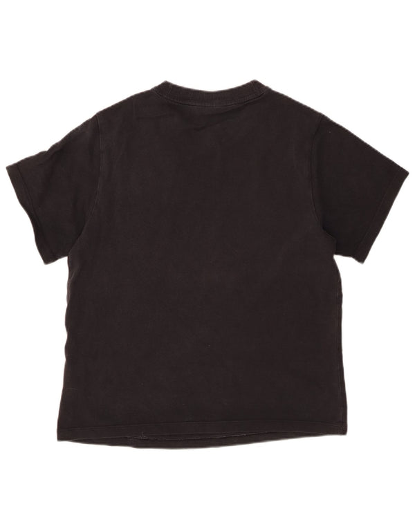 Adidas Damen Graphic T-Shirt Top UK 12 Medium Schwarz Baumwolle