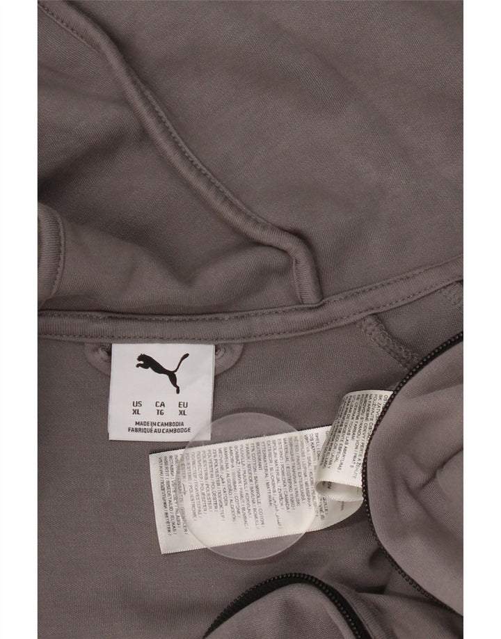 Puma Herren-Kapuzenpullover mit Reißverschluss, XL, graue Baumwolle