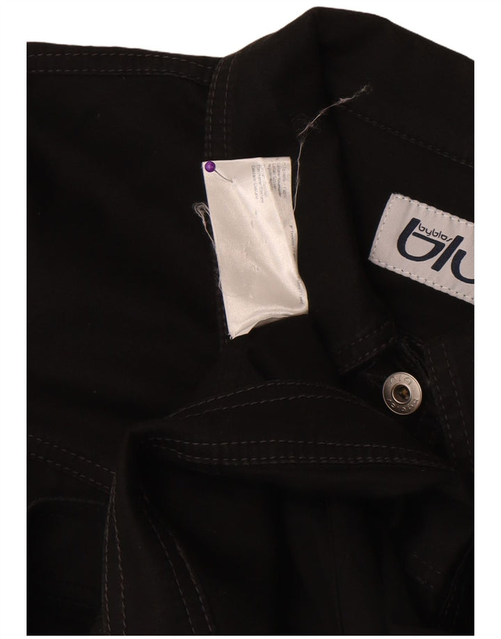 Byblos Damen Bomberjacke IT 50 XL Schwarz Baumwolle