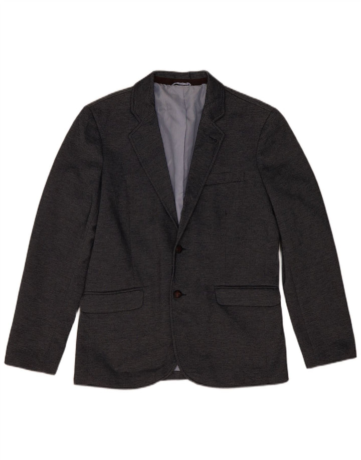 ZARA Herren-Blazer mit 2 Knöpfen, EU 48, mittelgraues Polyester