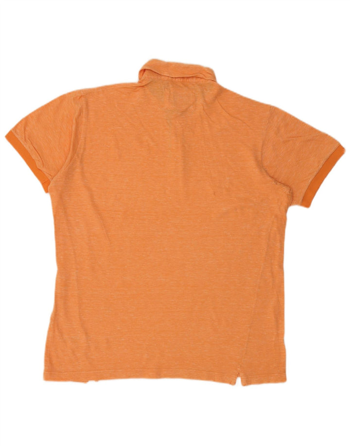 Boggi Herren-Poloshirt, große orange gefleckte Baumwolle