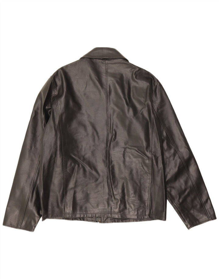Mays Herren-Lederjacke IT 46 Small aus schwarzem Leder