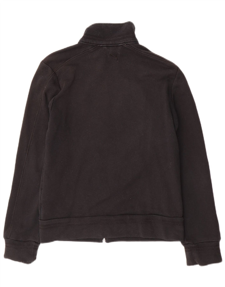 Puma Womens Graphic Trainingsanzug Top Jacke UK 12 Mittelschwarze Baumwolle