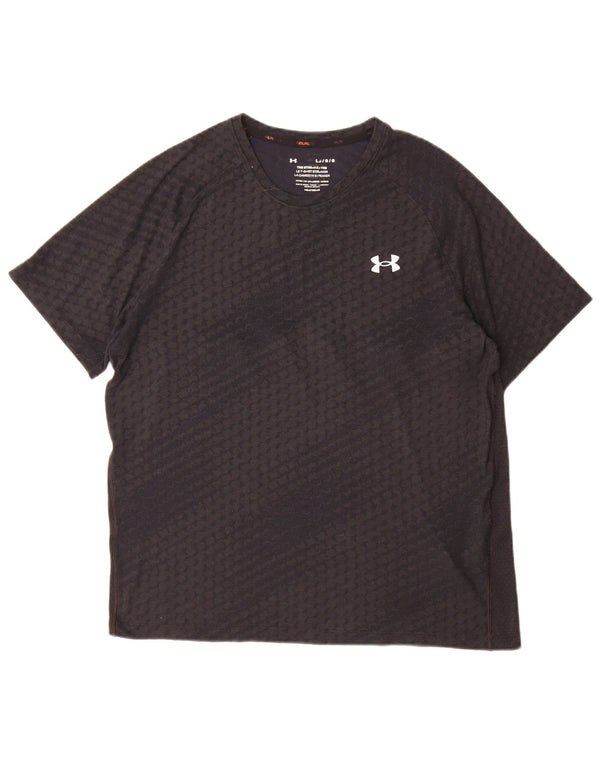 Under Armour Herren Heat Gear Graphic T-Shirt Top Large Schwarz Geometrisch