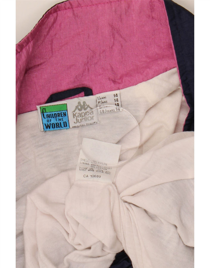 KAPPA Jungen-Trainingsanzugoberteil mit Grafik, 13–14 Jahre, Marineblau, Farbblock