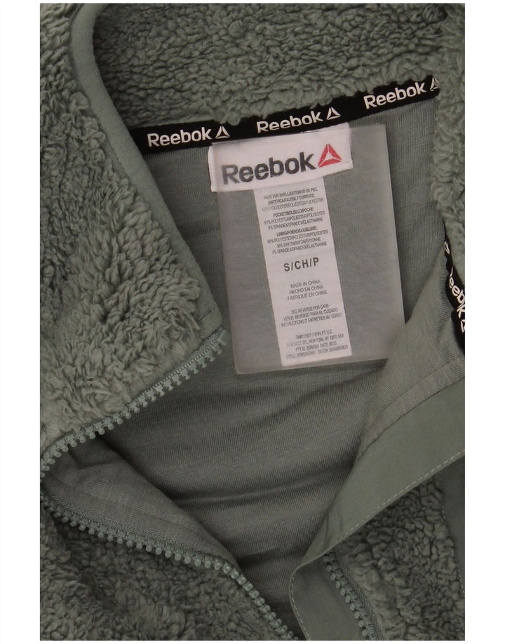 Reebok Damen Übergroße Fleecejacke UK 10 Small Grün Polyester