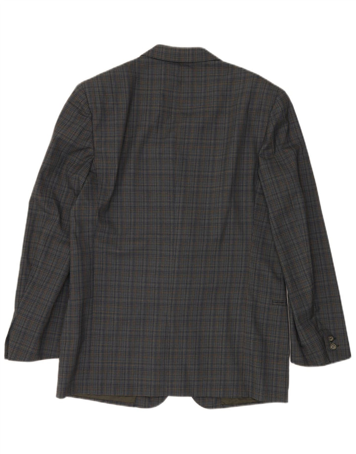 VALENTINO Herren-Blazer mit 2 Knöpfen, IT 50, groß, blau kariert, Viskose