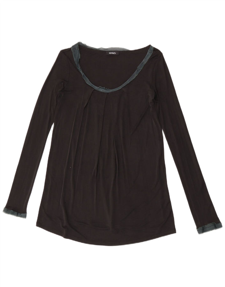 Max & Co. Damen Top Langarm UK 12 Medium Schwarz