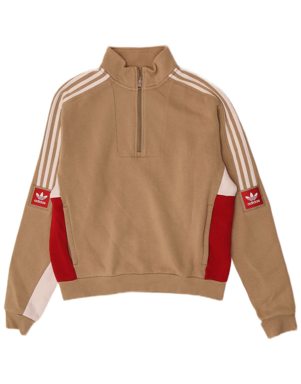Adidas Herren-Sweatshirt mit lockerer Passform, Grafik, Größe S, Beige, Farbblock