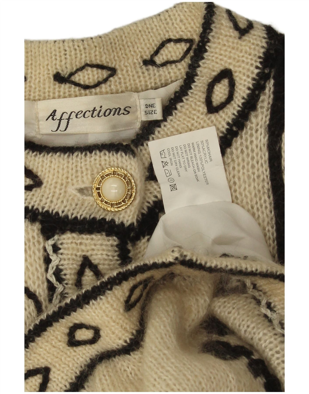 Affections Longline-Cardigan für Damen, Einheitsgröße, gebrochenes Weiß mit Blumenmuster